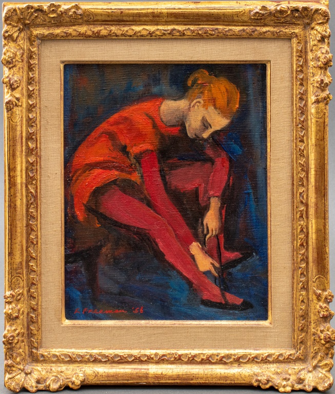 Appraisal: SIGNED OIL ON CANVAS PAINTING OF A DANCER TH C