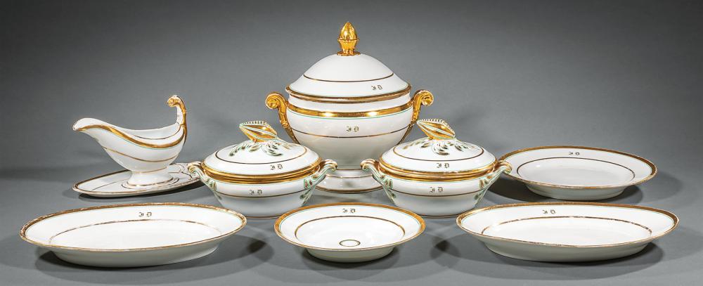 Appraisal: Paris Porcelain Luncheon Service th c decorated with green and