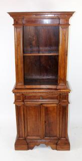 Appraisal: French rustic open top bookcase French th century rustic open