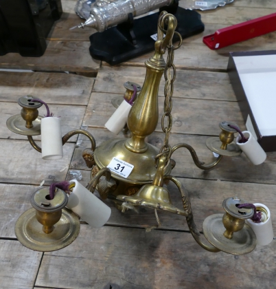 Appraisal: Heavy Brass Edwardian centre light in need of refurbishment