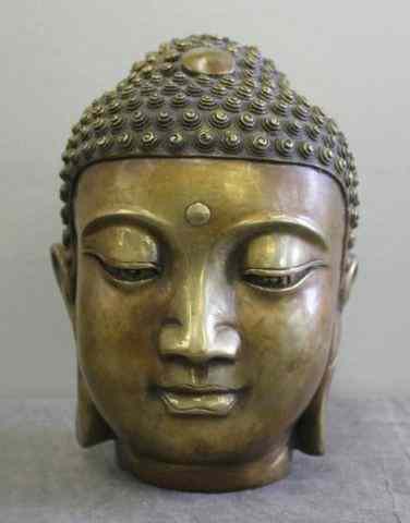 Appraisal: Bronze Buddha Head From a NYC estate in storage Dimensions