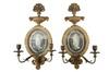 Appraisal: PAIR GREEK REVIVAL SCONCES - Two-arm Candle Sconces in Gilt