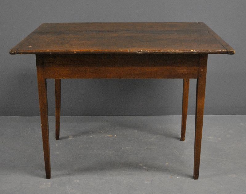 Appraisal: - New England country pine table c with breadboard ends