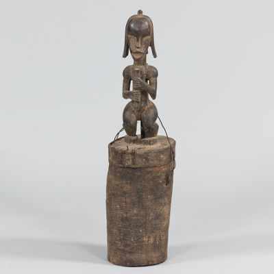 Appraisal: A Reliquary Guardian Figure Fang Hollow form cylindrical bucket with