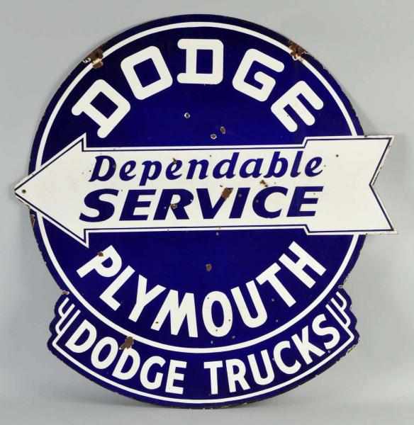 Appraisal: Porcelain Dodge Dependable Service Trucks Sign Description s to s