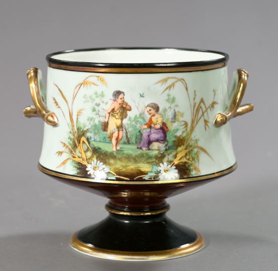 Appraisal: Attractive French Porcelain Two-Handled Cachepot third quarter th century of