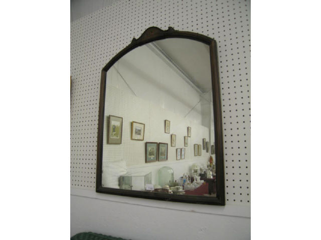 Appraisal: Antique Mahogany Mirror floral design at top