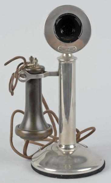 Appraisal: Western Electric B Candlestick Telephone Description Circa Nickel over brass