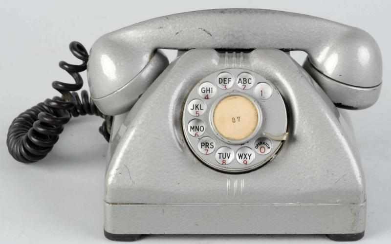 Appraisal: Metal Connecticut Cradle Telephone Description Circa Gray painted metal Some