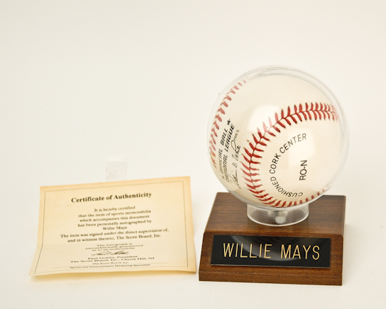 Appraisal: Willie Mays autographed Baseball Official ball National League Come with