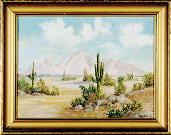 Appraisal: A D Macintyre Texas Arizona early th centur DESERT LANDSCAPE