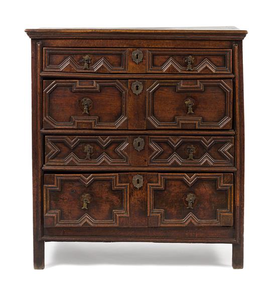 Appraisal: Sale Lot A Charles II Oak Chest of Drawers th