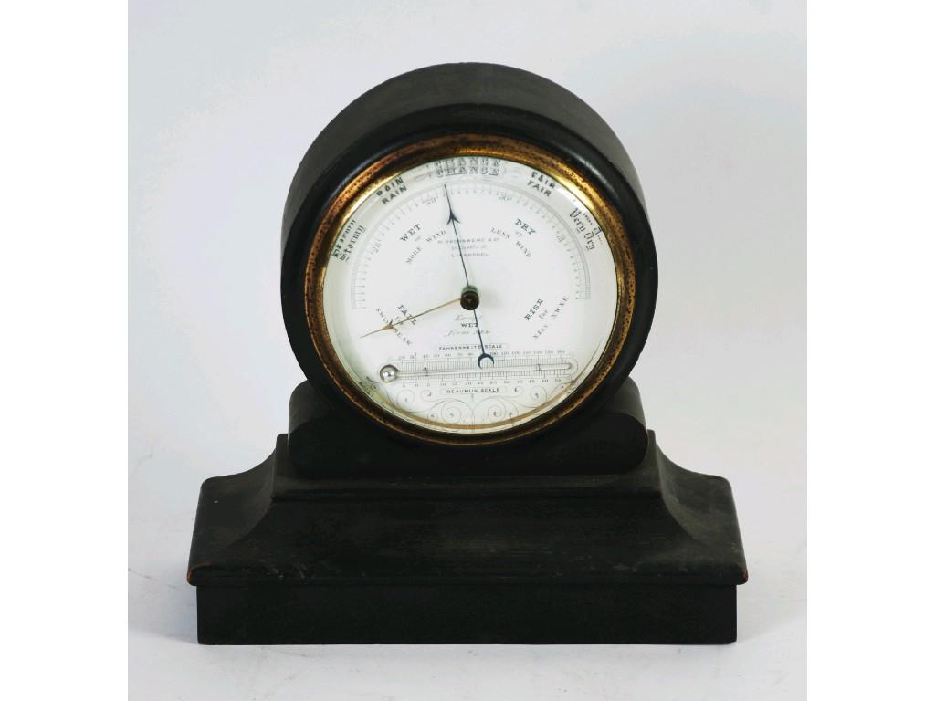 Appraisal: LATE VICTORIAN EBONISED ANEROID BAROMETER by M Aronsberg and Co