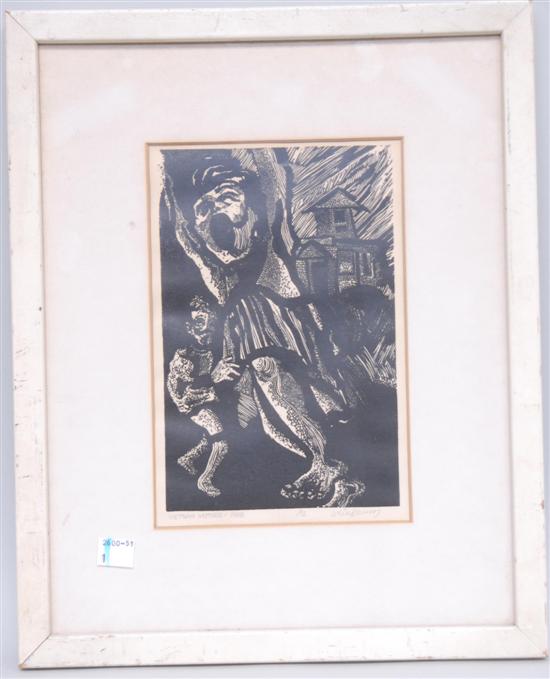 Appraisal: WEINBAUM Woodblock Viet nam Mother and dated x