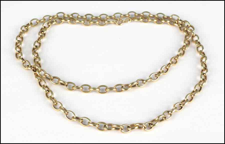 Appraisal: ITALIAN KARAT YELLOW GOLD LINK NECKLACE grams Length '' Condition