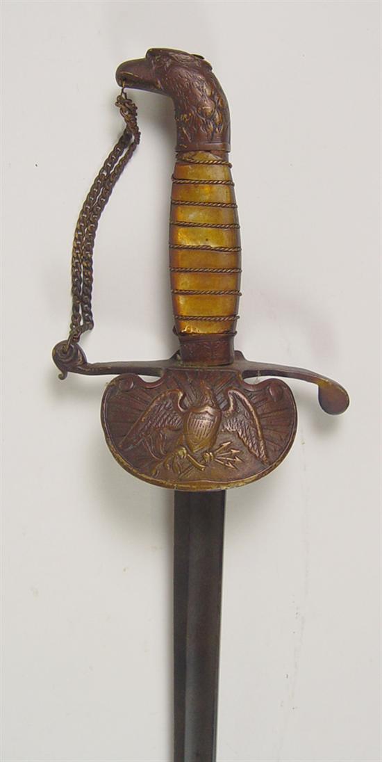 Appraisal: Eagle Head Pommel Pre-Civil War Militia Sword Has mother-of-pearl handle