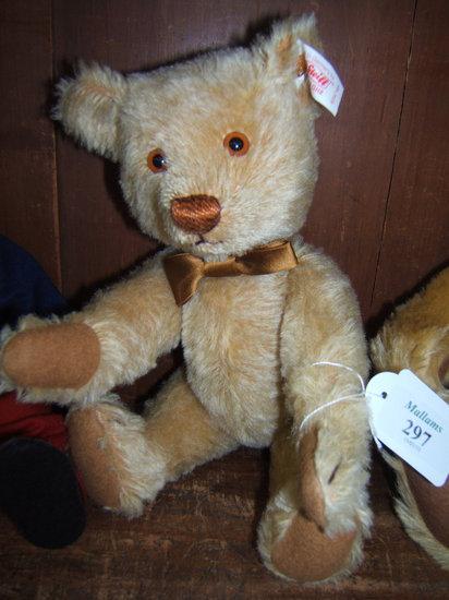 Appraisal: A Steiff mohair teddy bear with natty brown bow tie