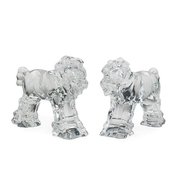 Appraisal: PAIR OF BACCARAT HORSES Attr Molded crystal France th c