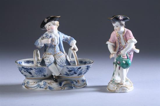 Appraisal: TWO MEISSEN PORCELAIN FIGURES late th-early th century One modelled