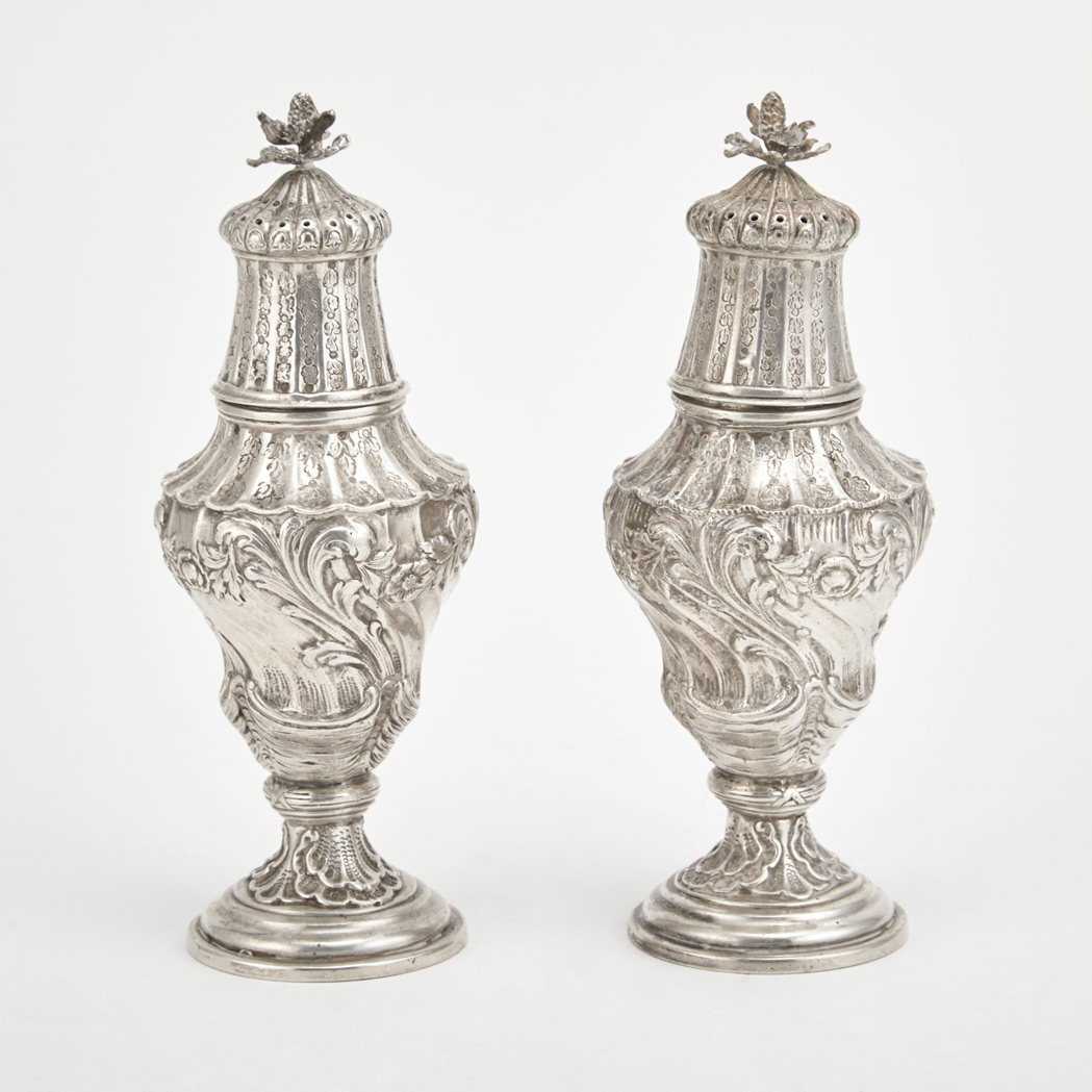 Appraisal: Pair of Continental Silver Coasters Early th century In the