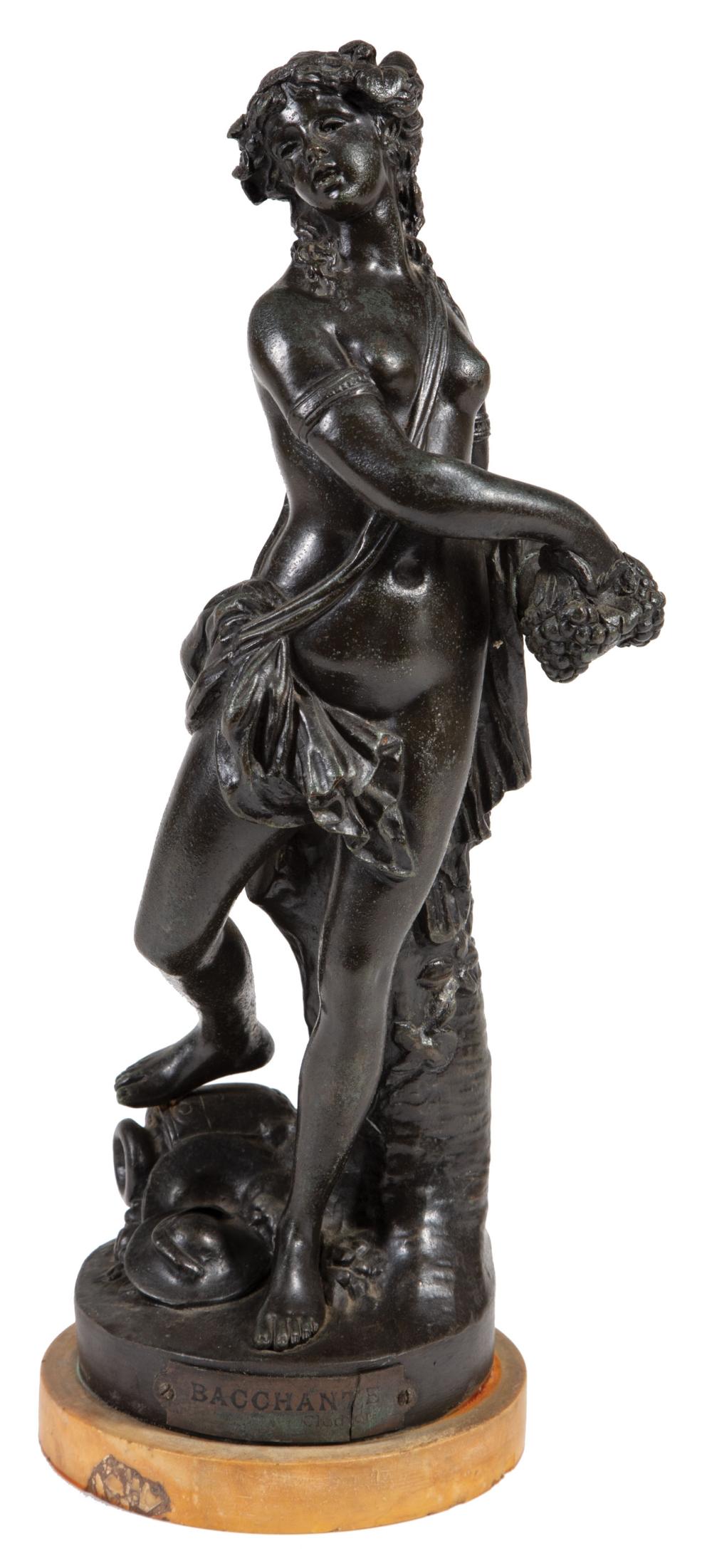 Appraisal: Bronze Figure of Bacchante after Claude Michel Clodion titled and