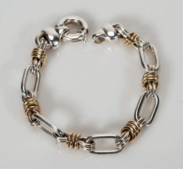 Appraisal: Italian Sterling Chain Link Bracelet overall L ozt