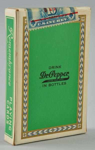 Appraisal: Green Dr Pepper Card Deck Description Unopened Beautiful new-old-stock deck