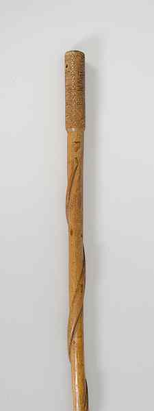 Appraisal: Folk Art Carved Wood Cane American a folk art carved