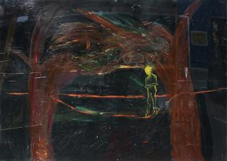 Appraisal: Painting Pat Klein Pat Klein American th century Tightrope oil