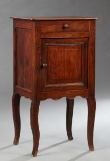 Appraisal: French Provincial Louis XV Style Carved Walnut and Pine Nightstand