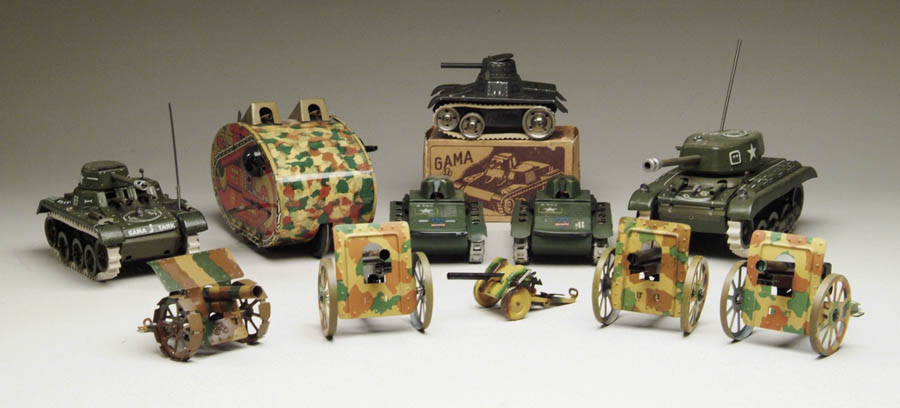 Appraisal: LOT OF TANKS AND CANNONS Includes Large Gama tank Two