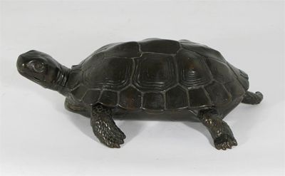 Appraisal: French School th century A bronze model of a tortoise