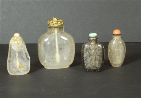 Appraisal: A Chinese rock crystal snuff bottle of tapered pebble form