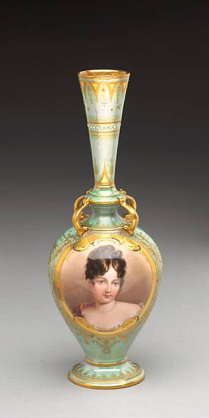 Appraisal: A Dresden porcelain portrait vase late th early th century