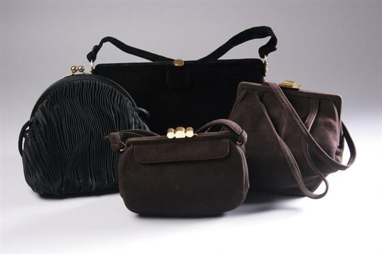 Appraisal: FOUR VINTAGE EVENING BAGS Most circa s