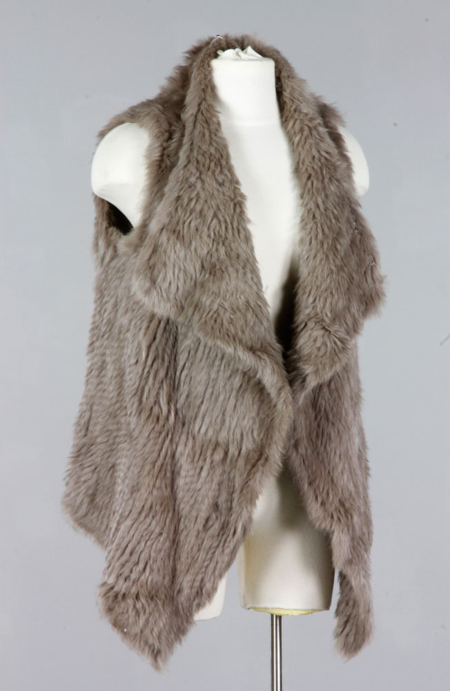 Appraisal: - Rabbit Fur Waterfall Vest Grey knitted rabbit fur waterfall