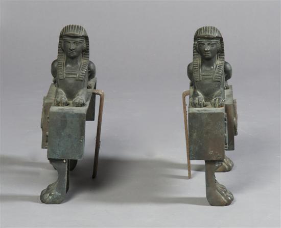 Appraisal: A Pair of Cast Iron Chenets Height inches