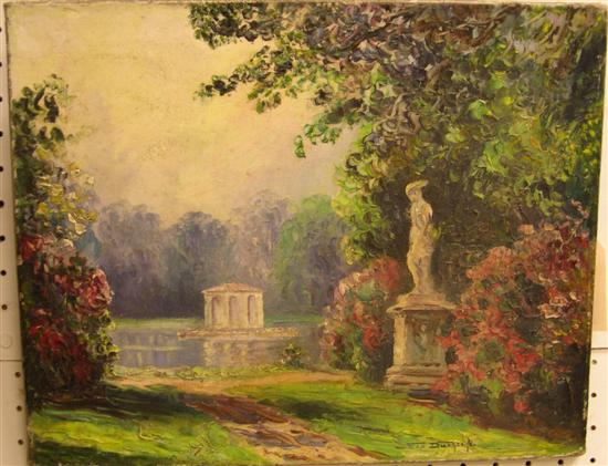 Appraisal: George Duchesne European th th C Garden Finzi Contini oil