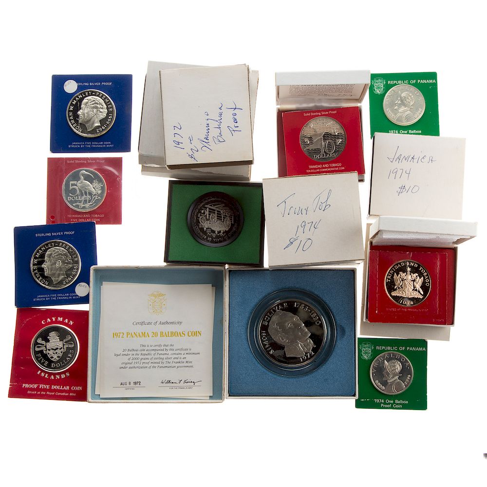 Appraisal: World Silver Proof Coins Small Packs - Proof - Trinidad