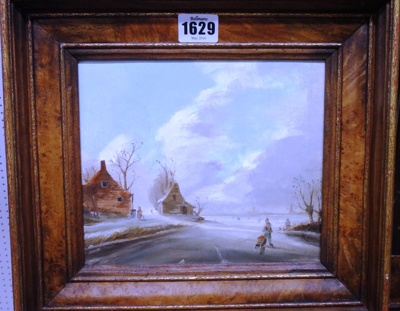 Appraisal: Dutch School th century Frozen winter landscapes a pair oil