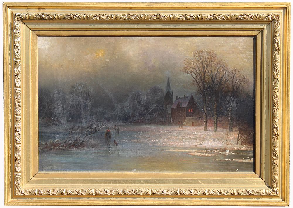 Appraisal: Signed th C European School Winter Scene Signed th C