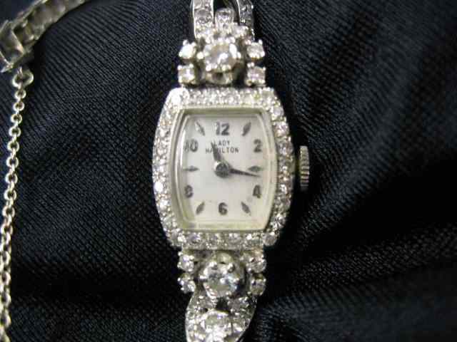 Appraisal: Hamilton Diamond Wristwatch diamonds totaling carat in k white gold