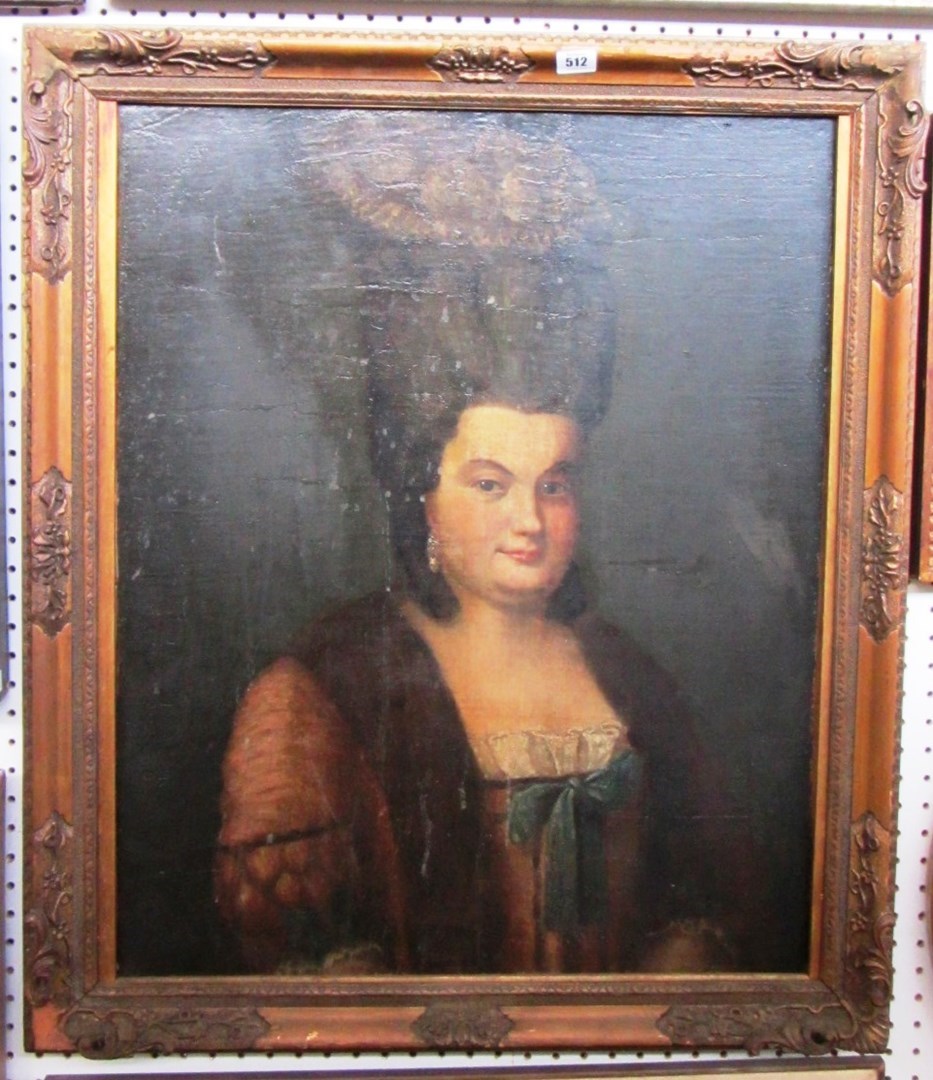 Appraisal: Continental School th century Portrait of a lady oil on