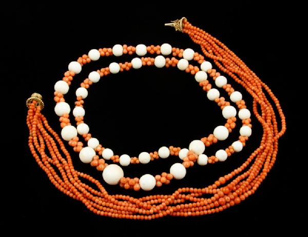 Appraisal: - Ladies' Coral Bead Necklace Ladies' coral bead necklace six