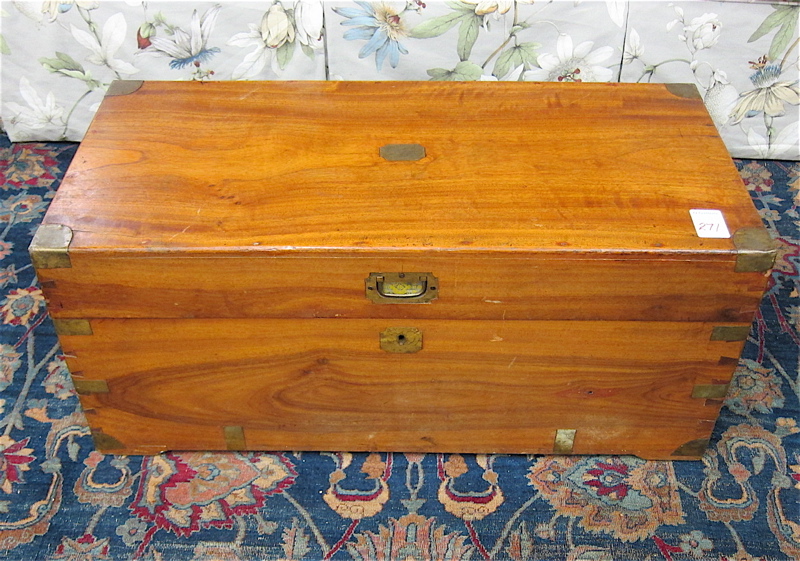 Appraisal: TEAK SEA CHEST of rectangular form with lift top and