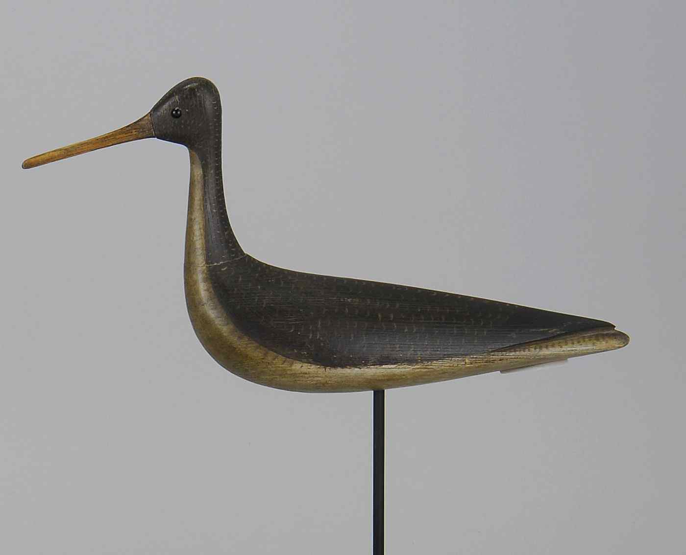 Appraisal: YELLOWLEGS DECOYBy Mark McNair of Craddockville Virginia Glass eyes Carved