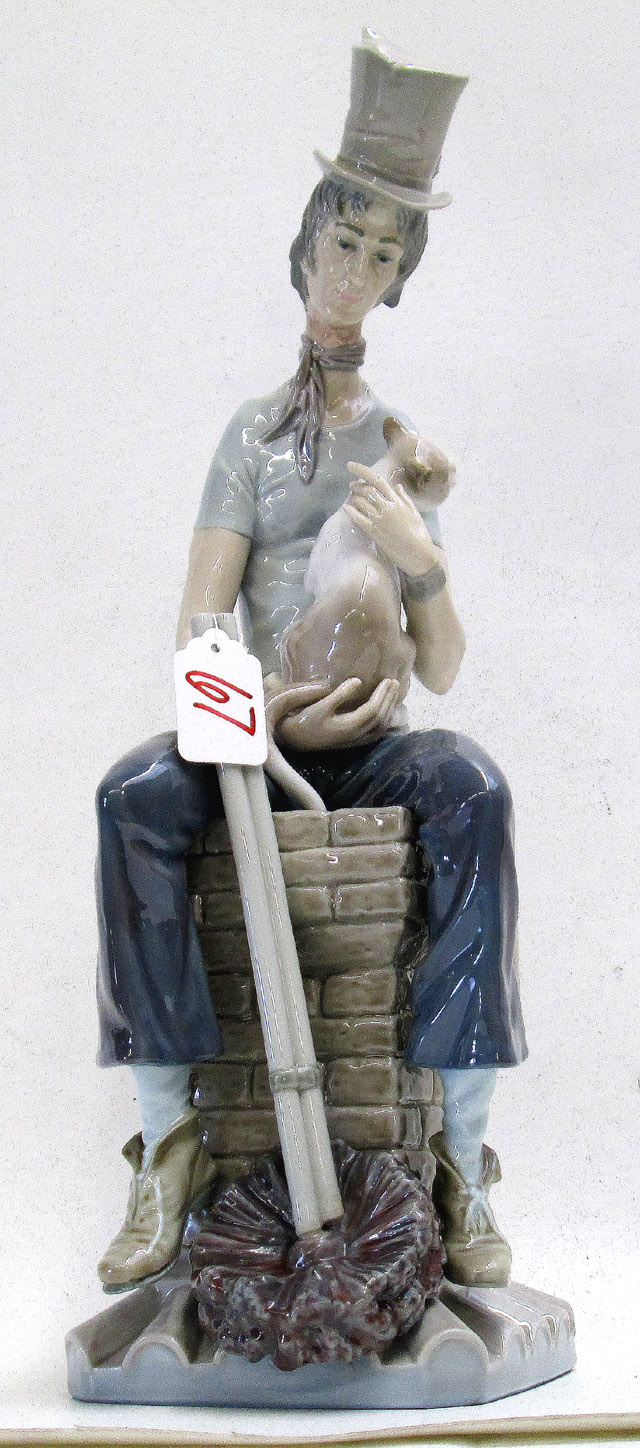 Appraisal: LLADRO PORCELAIN FIGURINE Sad Chimney Sweep Salvador Furio sculptor issued