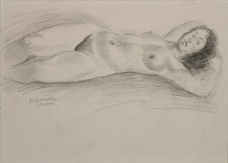 Appraisal: Raphael Soyer American - Study of a Reclining Nude Signed