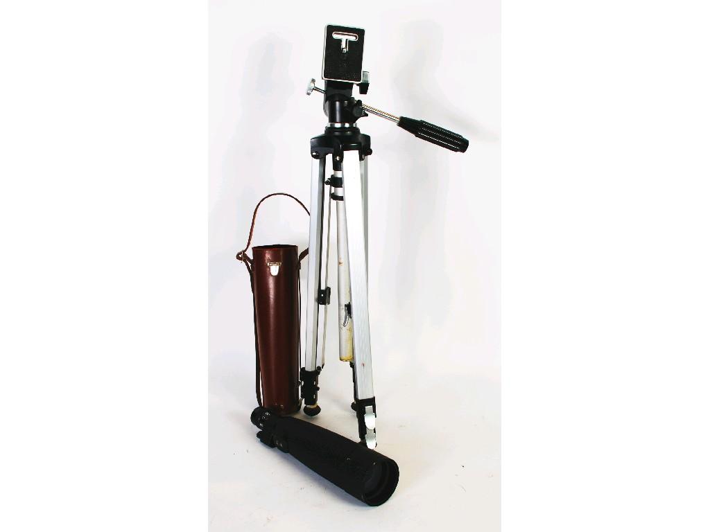 Appraisal: MODERN NICKELS - x SUPRA TWO DRAWER TELESCOPE in leather