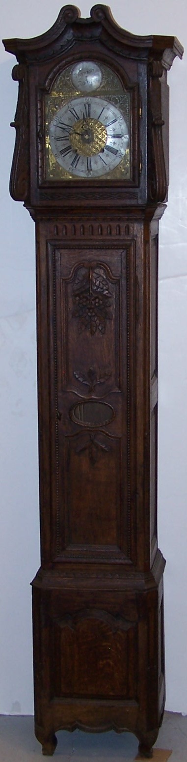 Appraisal: Provincial Continental possibly Belgian carved oak and paneled tall case